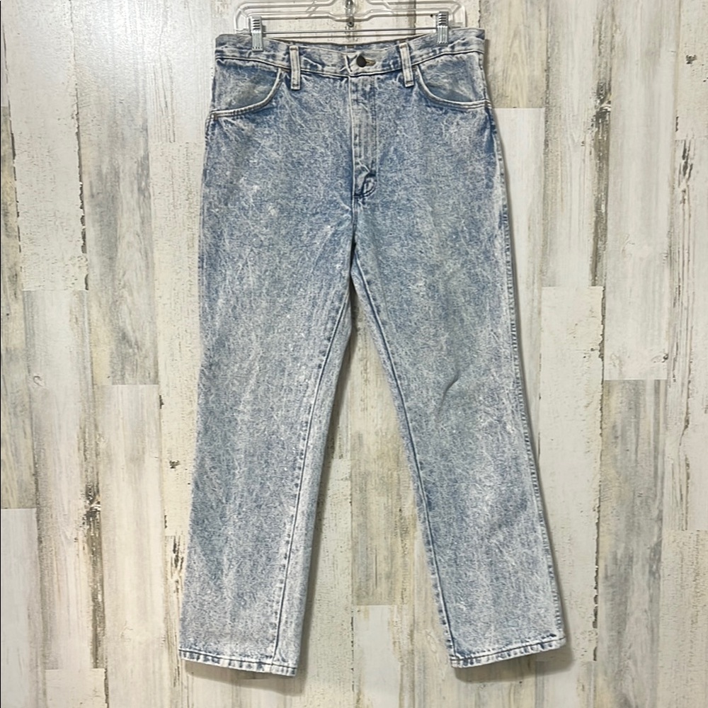 Vintage Rustler Straight Acid Wash Jeans